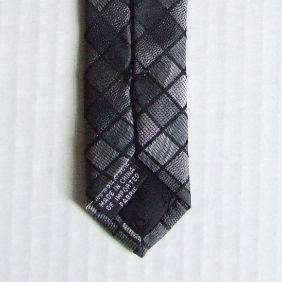 Calvin Klein tie silver gray square pattern silk necktie shades grey metallic - Picture 7 of 10